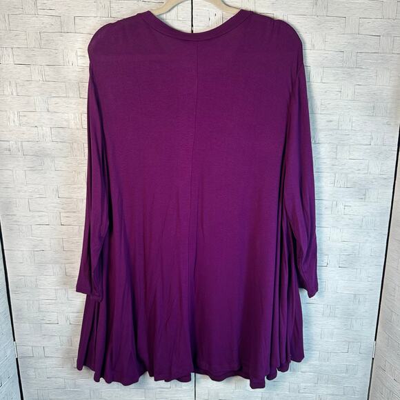 Lane Bryant 3/4 sleeve T-shirt purple romantic whimsygoth normcore plus size - Picture 6 of 11